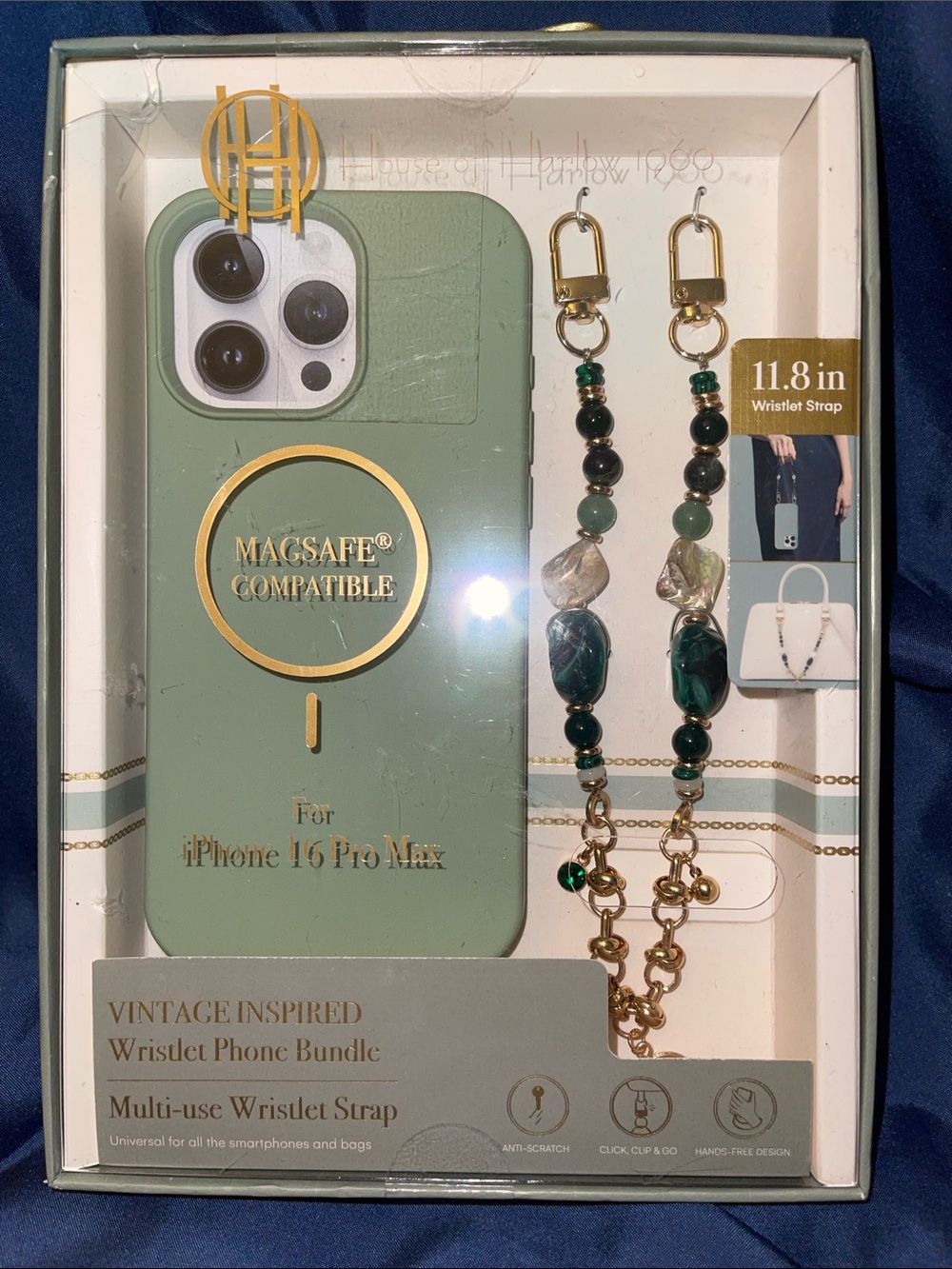House of Harlow 1960 - Vintage Inspired Wristlet Phone Bundle - Sage Green